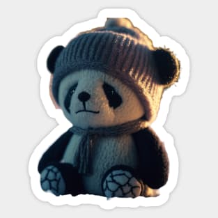 Baby Panda Wearing Snow Clothes Sticker